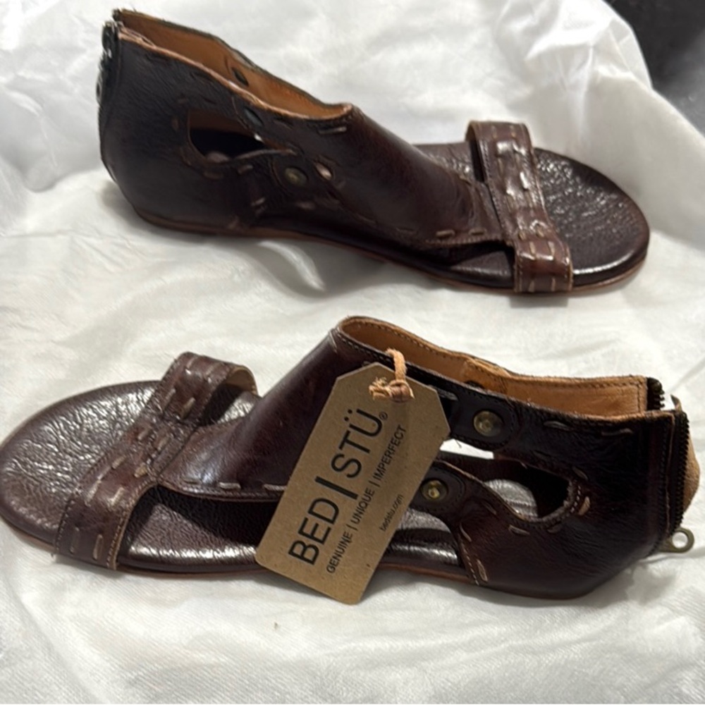 Bed Stu Brown Leather Sandals